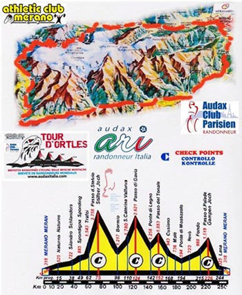 TOUR D'ORTLES brevetto delle mitiche montagne.