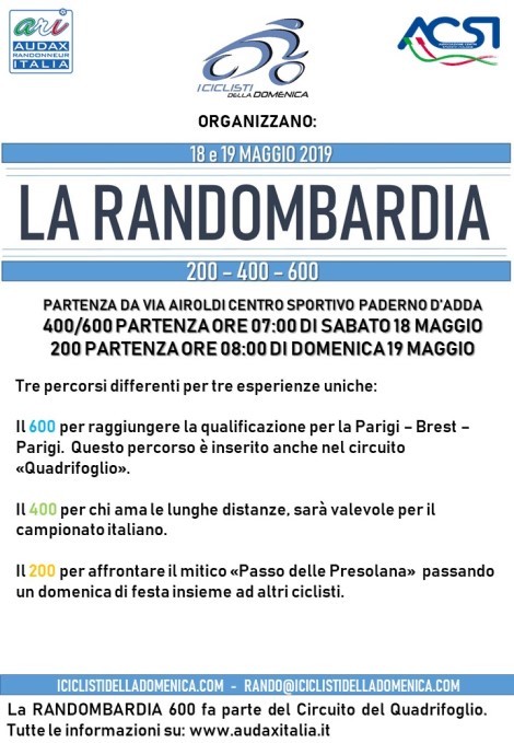 La RANDOMBARDIA (200KM)